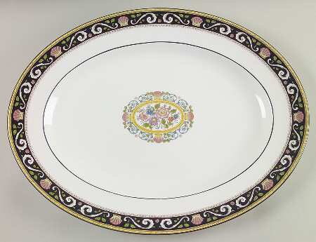 Runnymede Blue 17" Oval Serving Platter