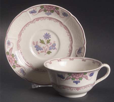 Saxon Flat Cup & Saucer Set by Wedgwood