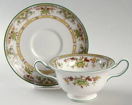 Tamarisk Footed Cream Soup Bowl & Saucer Set
