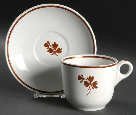 Tea Leaf Flat Cup & Saucer Set