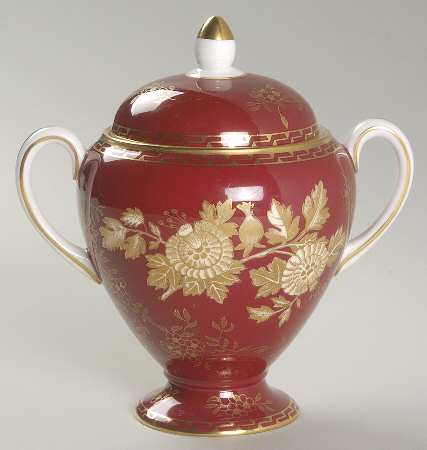 Tonquin Ruby Globe Shape Sugar Bowl & Lid