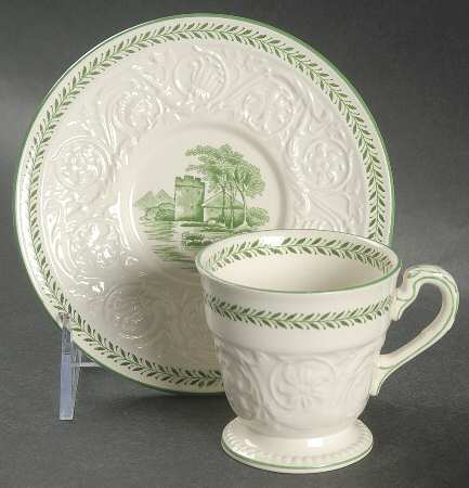 Torbay Green Footed Demitasse Cup & Saucer Set by Wedgwood