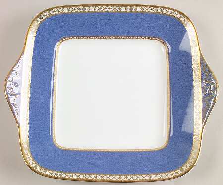 Ulander Powder Blue Square Handled Cake Plate