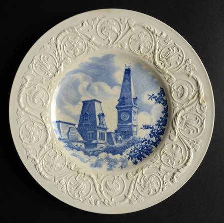 Wesleyan College Blue Luncheon Plate