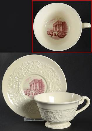 Wesleyan College Mulberry Footed Cup & Saucer Set
