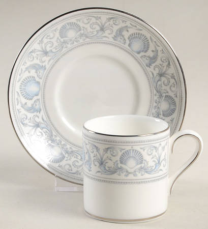 White Dolphins Bond Shape Demitasse Cup and Saucer Set