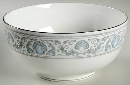 White Dolphins 8" Round Vegetable Bowl