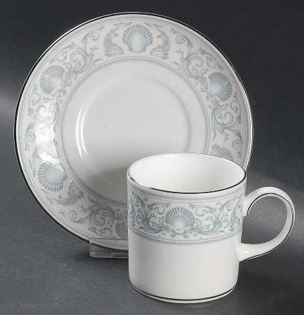 White Dolphins Can Shape Demitasse Cup and Saucer Set
