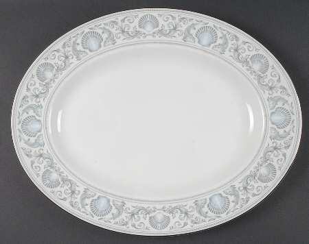 White Dolphins 14" Oval Serving Platter