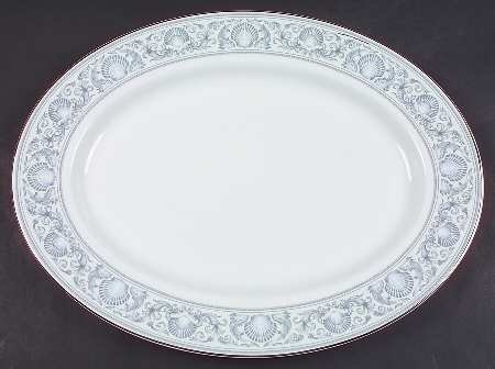 White Dolphins 17" Oval Serving Platter