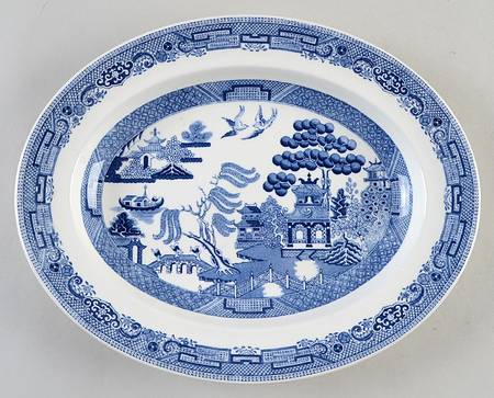 Willow Blue (Older, Smooth) 10" Oval Serving Platter by Wedgwood