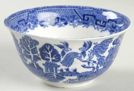 Willow Blue (Older, Smooth) Open Sugar Bowl