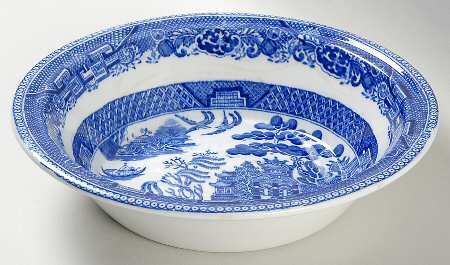 Willow Blue (Older, Smooth) 8" Round Vegetable Bowl