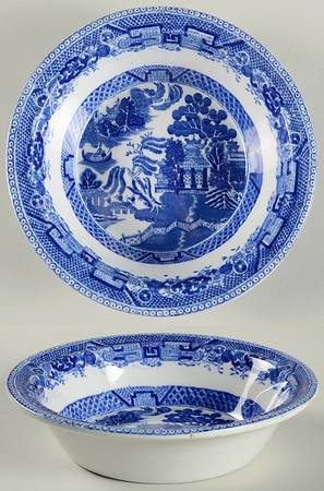 Willow Blue (Older, Smooth) 7" Round Vegetable Bowl