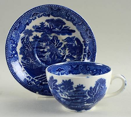 Willow Blue (Older, Smooth) Oversized Cup & Saucer Set