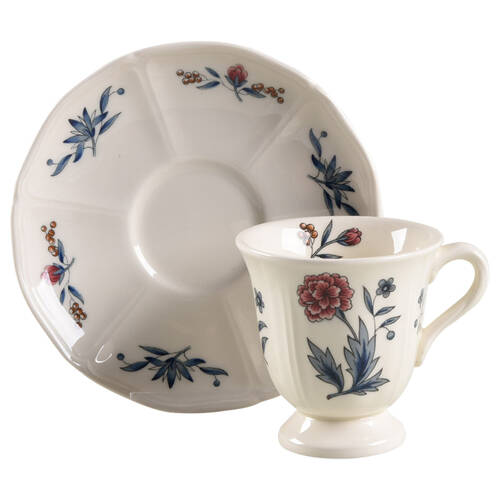 Williamsburg Potpourri Footed Demitasse Cup & Saucer Set