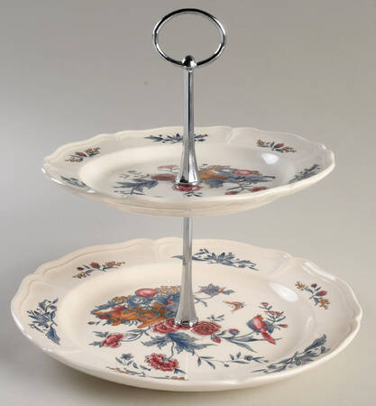 Williamsburg Potpourri 2 Tiered Serving Tray (Dinner & Salad Plate)