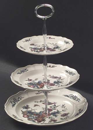 Williamsburg Potpourri 13 7/8"-14 1/4" 3-Tiered Serving Tray(DP,SP,BB) HC