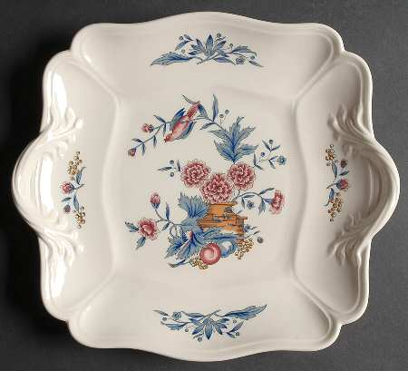 Williamsburg Potpourri Square Handled Cake Plate