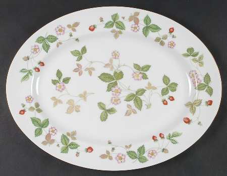 Wild Strawberry (Bone & Oven To Table) 15" Oval Serving Platter by Wedgwood