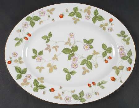 Wild Strawberry (Bone & Oven To Table) 14" Oval Serving Platter