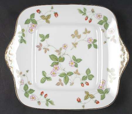 Wild Strawberry (Bone & Oven To Table) Square Handled Cake Plate by Wedgwood