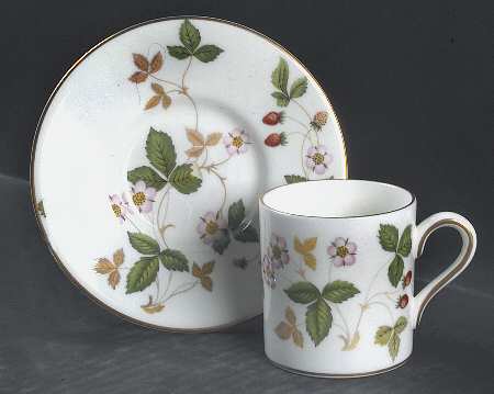Wild Strawberry (Bone & Oven To Table) Bond Shape Demitasse Cup and Saucer Set