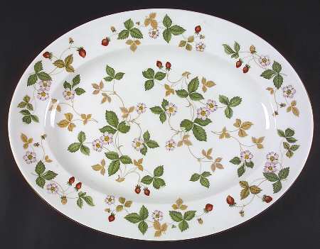 Wild Strawberry (Bone & Oven To Table) 17" Oval Serving Platter