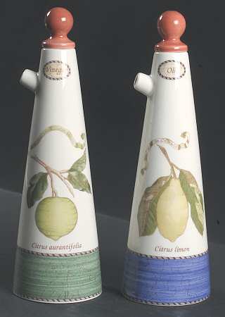 Sarah's Garden Vinegar and Oil Set with Stoppers by Wedgwood