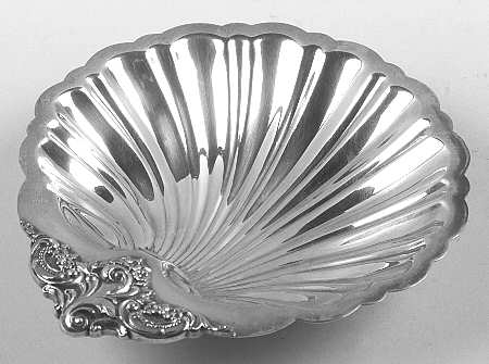 Baroque (Silverplate, Hollowware, Older) Medium Plated Shell Bon Bon Bowl