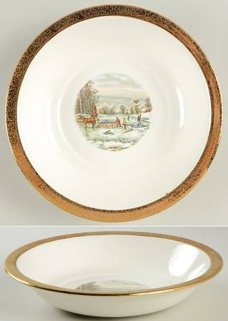 Currier & Ives Soup/Cereal Bowl by Wint-O-Gold