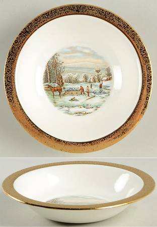 Currier & Ives Oatmeal Bowl by Wint-O-Gold