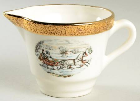 Currier & Ives Creamer by Wint-O-Gold