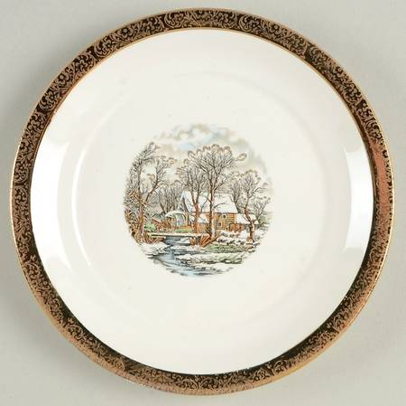 Currier & Ives Bread & Butter Plate by Wint-O-Gold