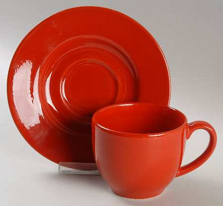 Lifestyle Red Flat Cup & Saucer Set