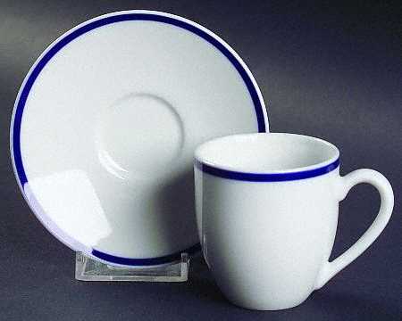 Brasserie Blue Flat Demitasse Cup & Saucer Set