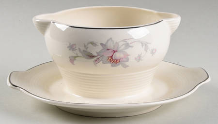 Sylvia Gravy Boat with Attached Underplate by Westwood (Japan)