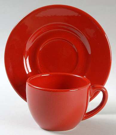 Fun Factory Freestyle Red-Cherry (Germany) Flat Demitasse Cup & Saucer Set