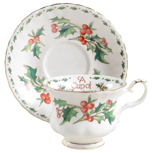 A Cup of Christmas Tea Footed Cup & Saucer Set