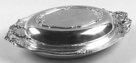 Rose Point (1200, Silverplate, Hollowware) Double Vegetable Bowl