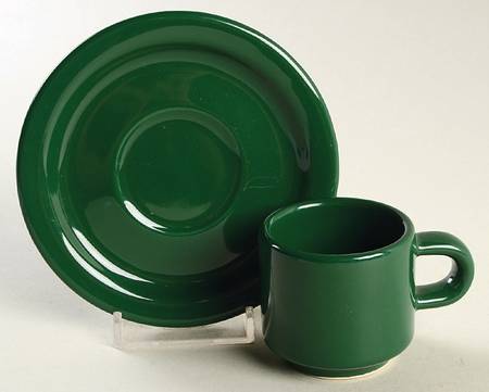 Fun Factory Hunter Green Espresso Cup and Saucer Set