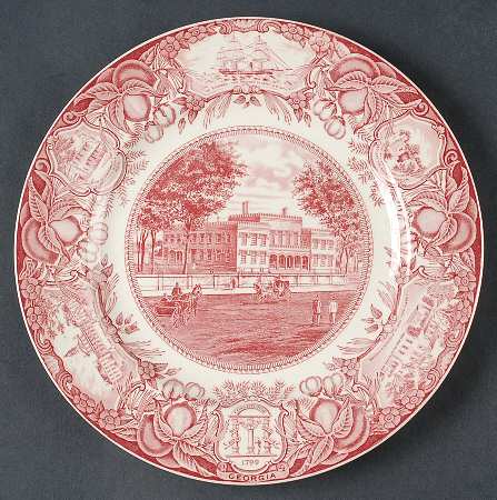 Georgia Historical Plates Pink Dinner Plate
