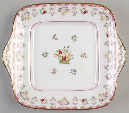 Bianca ("W" Wedgwood Mark Only) Square Handled Cake Plate
