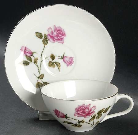 Tea Rose Flat Cup & Saucer Set