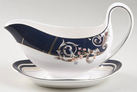 Renaissance Blue Gravy Boat & Underplate