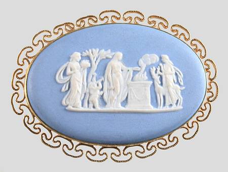 Jasperware Jewelry Goldplate Brooch