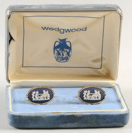 Jasperware Jewelry (Pair) Goldplate Cuff Links