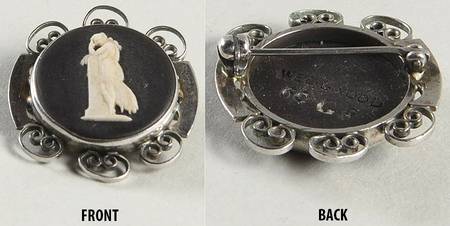 Jasperware Jewelry Silverpate Brooch
