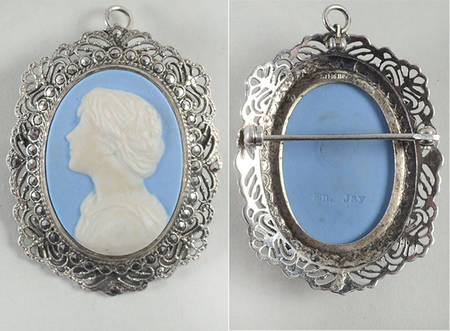 Jasperware Jewelry Sterling Brooch