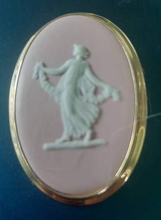 Jasperware Jewelry Goldplate Brooch